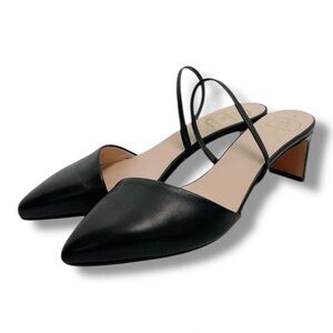 Emerson Fry Black Leather Slingback Heels Women’s 5.5 EU 36 Made in Portugal